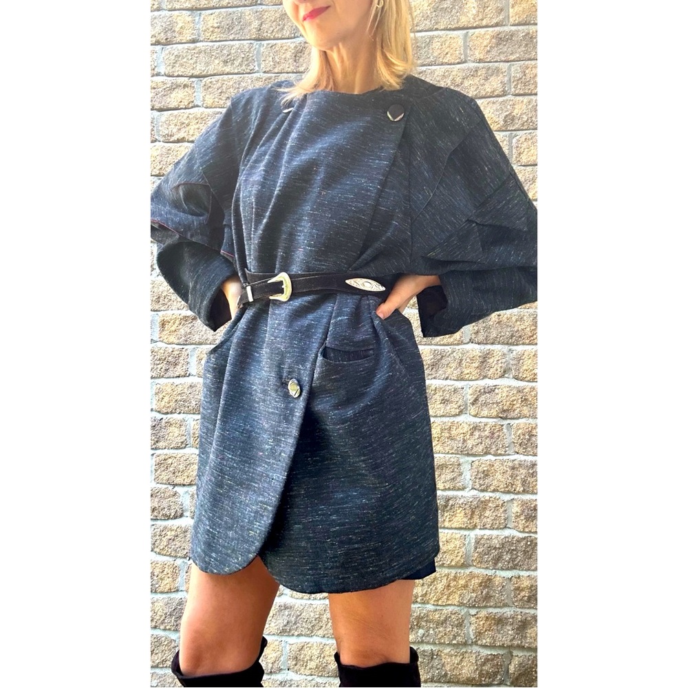 Vintage jacket / dress  80s boxy fit wide shoulders